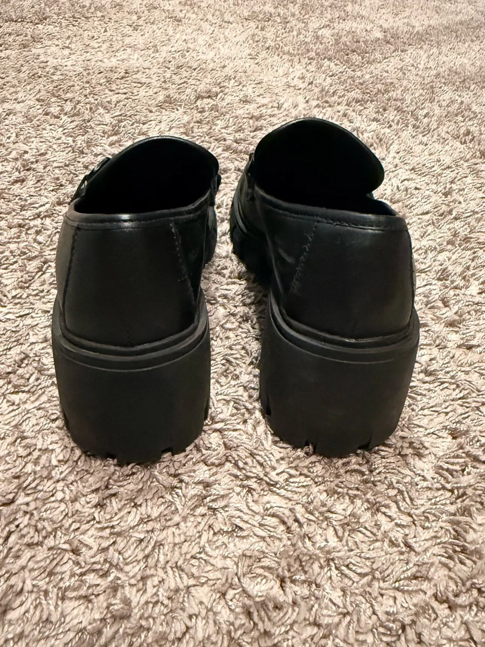 Madden Girl Black Chunky Chain Loafers
